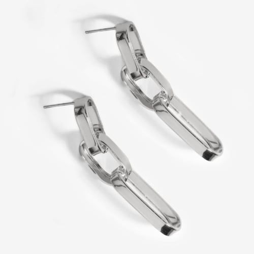 Capture links earrings in silver
