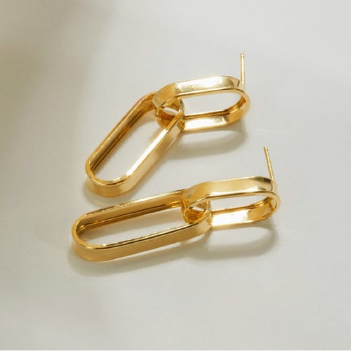 Capture links earrings in gold plating