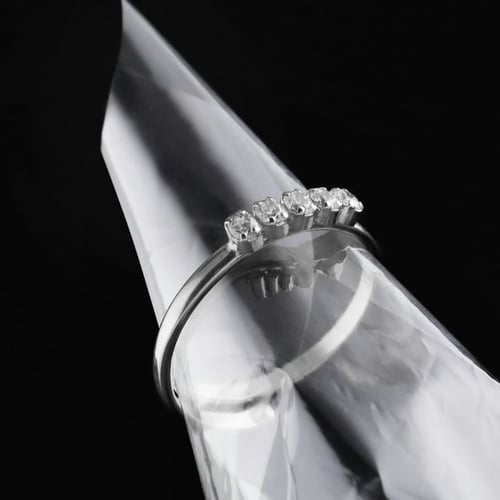 Anillo ajustable mini circonitas crystal elaborado en plata