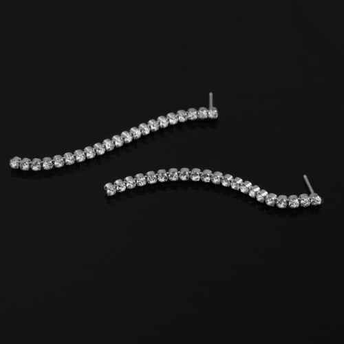 Eunoia sterling silver long earrings with crystal in mini zircons shape