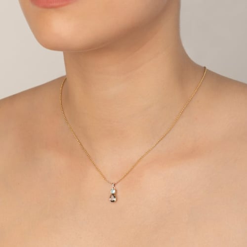 Louis tear diamond necklace in gold plating