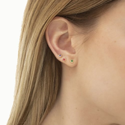 Lis emerald earrings in gold plating
