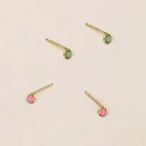 Lis emerald earrings in gold plating