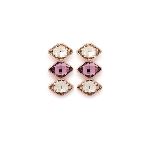Classic antique pink earrings in rose gold plating in gold plating