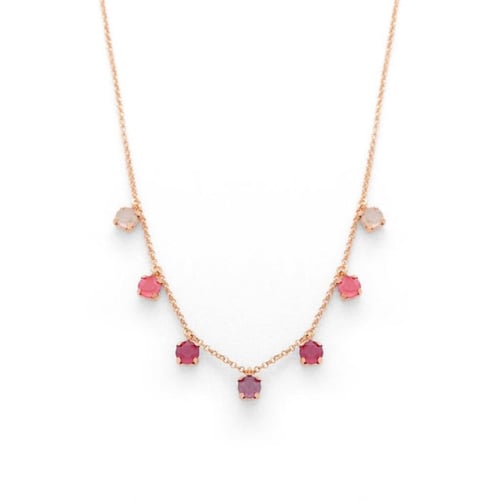 Agatti light coral necklace in rose gold plating in gold plating