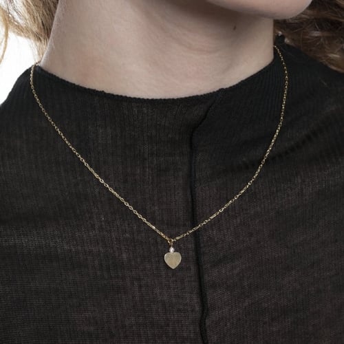 Well-loved gold-plated short necklace with white crystal in heart shape