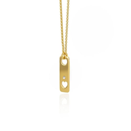 Pure Love heart crystal necklace in gold plating