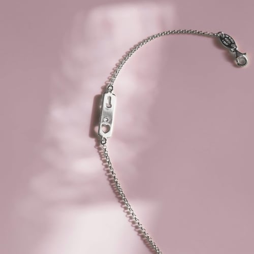 Pure Love heart crystal bracelet in silver