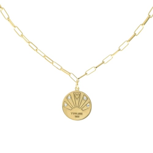 Me Enamora round necklace in gold plating