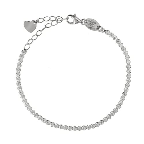 Well-loved sterling silver adjustable bracelet with white crystal in waterfall shape