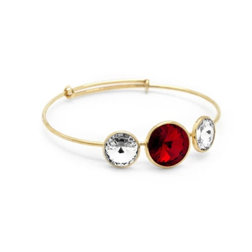 Basic cane royal red bracelet in gold plating