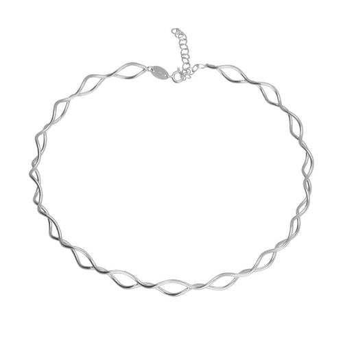 Viena sterling silver choker necklace in waves shape