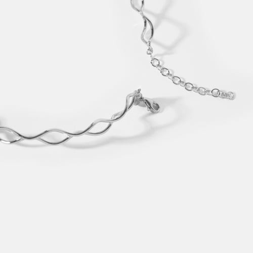Viena sterling silver choker necklace in waves shape
