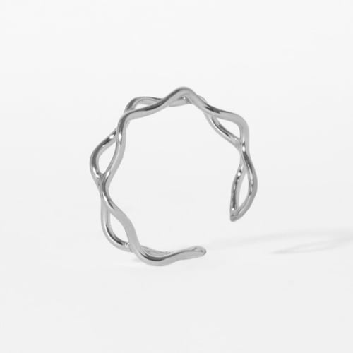 Viena sterling silver adjustable ring in waves shape