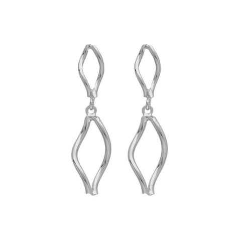 Viena sterling silver short earrings in waves shape