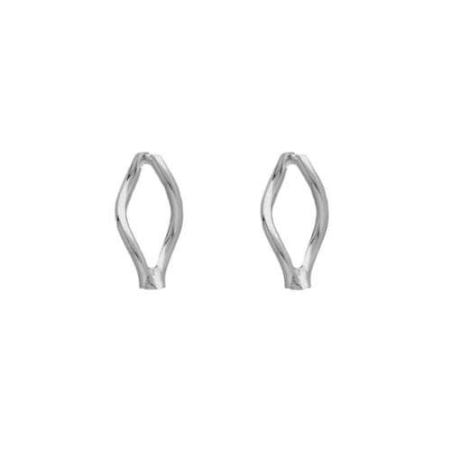 Viena sterling silver stud earrings in waves shape
