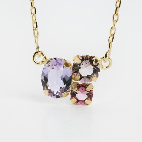 Collar cristales violet de Alexandra bañado en oro.