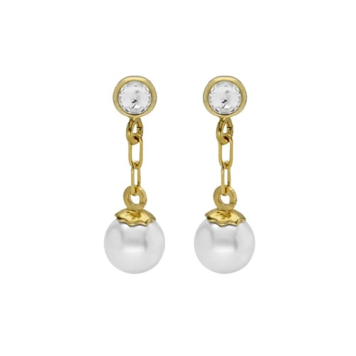 MOTHER gold-plated short earrings with white in pearl shape
