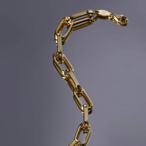 Capture links bracelet in gold plating