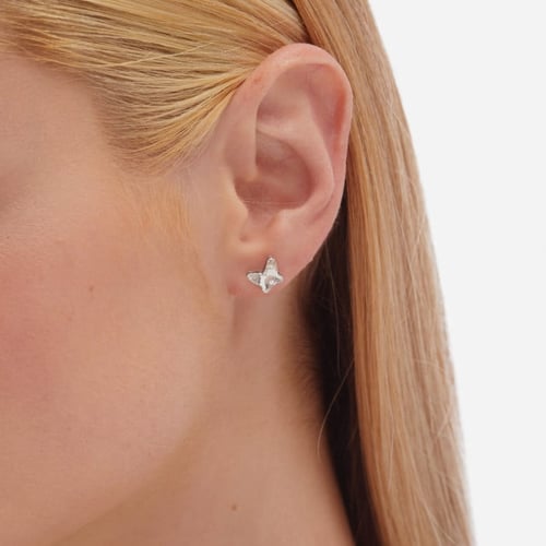 Fantasy butterfly crystal earrings in silver
