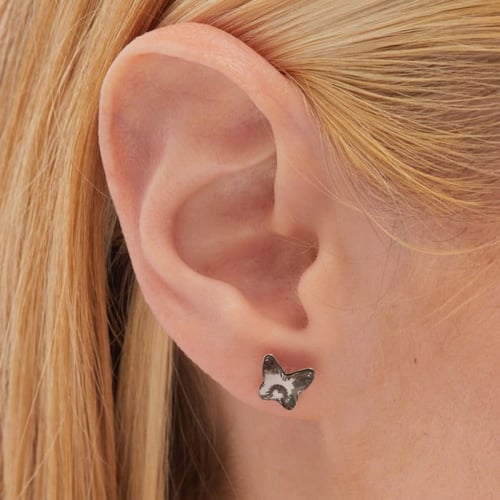 Fantasy butterfly hematite earrings in silver