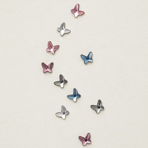 Pendientes mariposa denim blue de Fantasy en plata