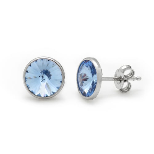 Basic light sapphire earrings in silver