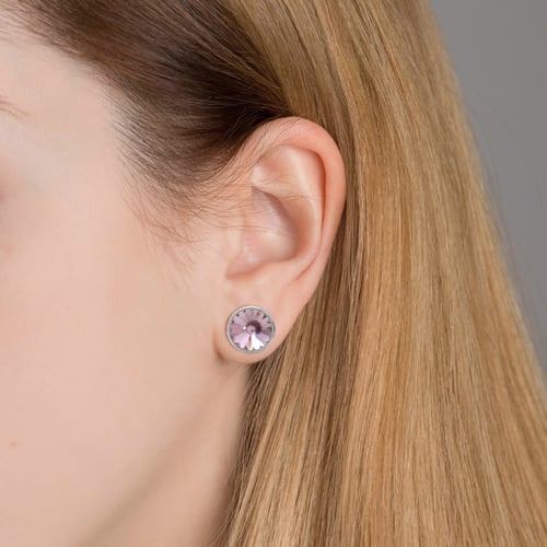 Basic light amethyst earrings in silver