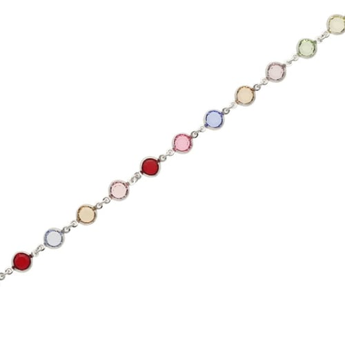 Collar corto círculo multicolor elaborado en plata