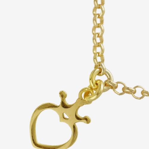 Magic gold-plated short necklace with pearl in heart shape