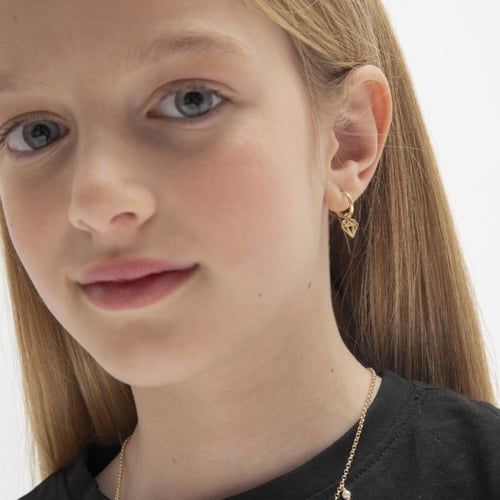 Magic gold-plated hoop earrings in diamond shape