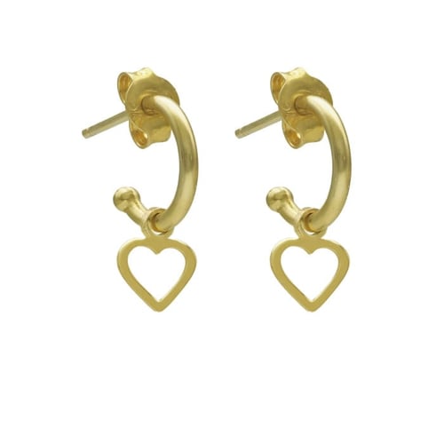 Magic gold-plated hoop earrings in heart shape