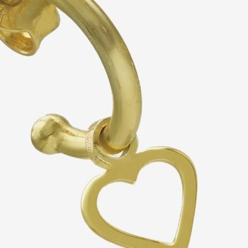 Magic gold-plated hoop earrings in heart shape