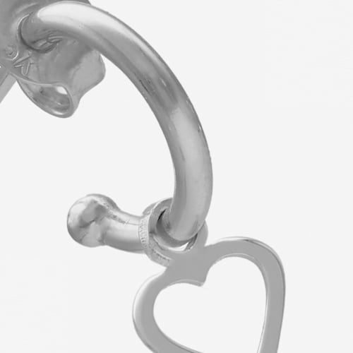 Magic sterling silver hoop earrings in heart shape