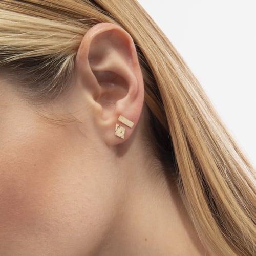 Anya gold-plated stud earrings with  in rectangle shape