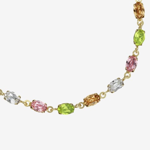 Alyssa gold-plated adjustable bracelet with multicolour in oval shape