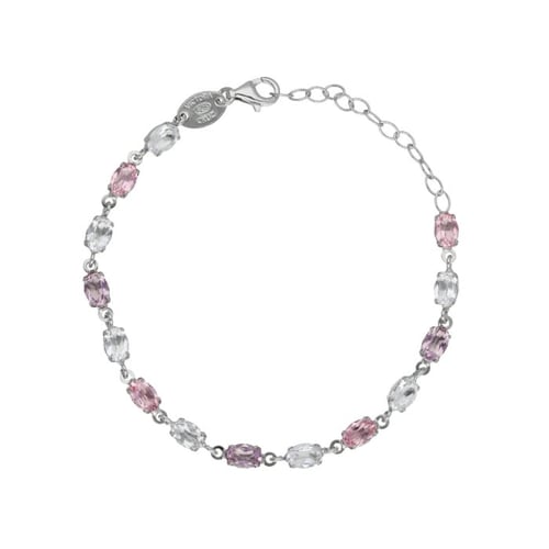 Alyssa sterling silver adjustable bracelet with multicolour in oval shape