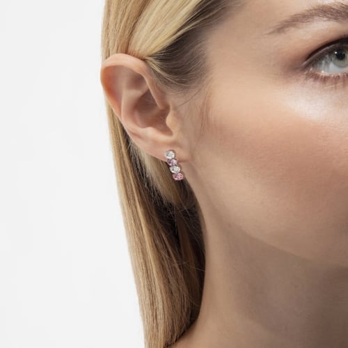 Alyssa sterling silver short earrings with multicolour in oval shape