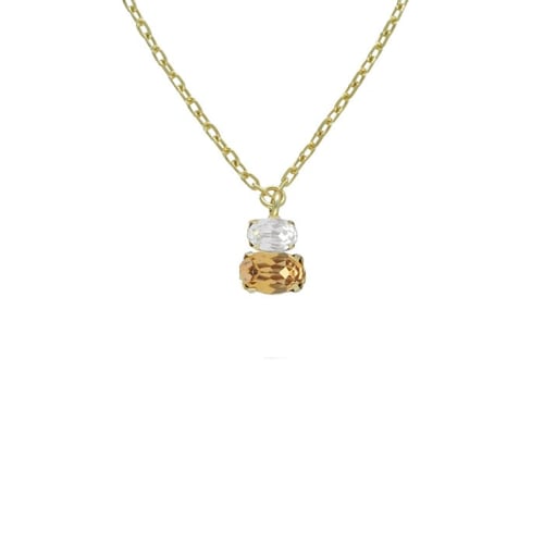 Gemma gold-plated short necklace with champagne in you&me shape