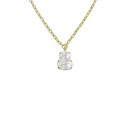 Gemma gold-plated short necklace with white in you&me shape