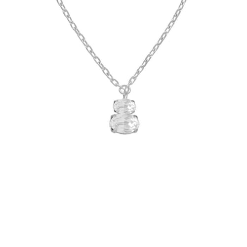 Gemma sterling silver short necklace with white in you&me shape