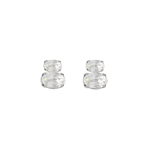 Gemma sterling silver stud earrings with white in you&me shape