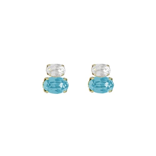 Gemma gold-plated stud earrings with blue in you&me shape