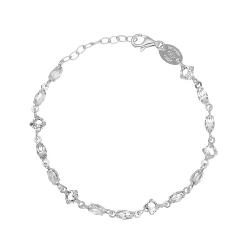 Maisie sterling silver adjustable bracelet with white in marquise shape