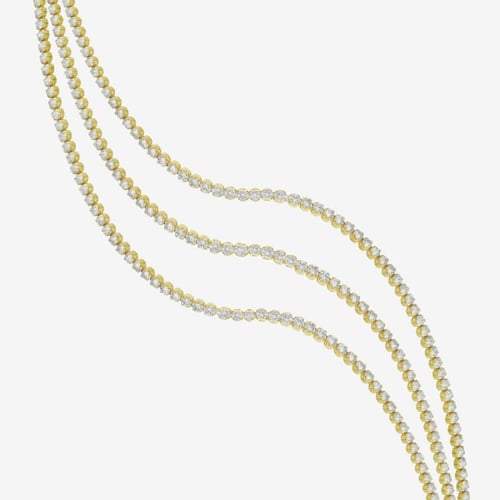 Halo gold-plated short necklace with white in crystals shape
