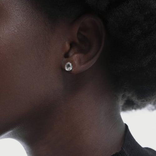 Eunoia sterling silver stud earrings with crystal in tears shape