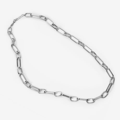Capture links long necklace in silver