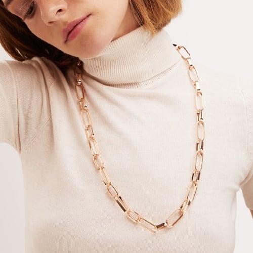 Capture links long necklace in rose gold plating