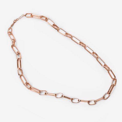 Capture links long necklace in rose gold plating