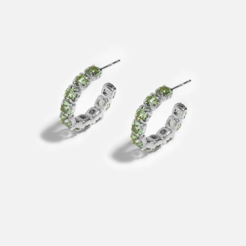 Jade crystals peridot earrings in silver